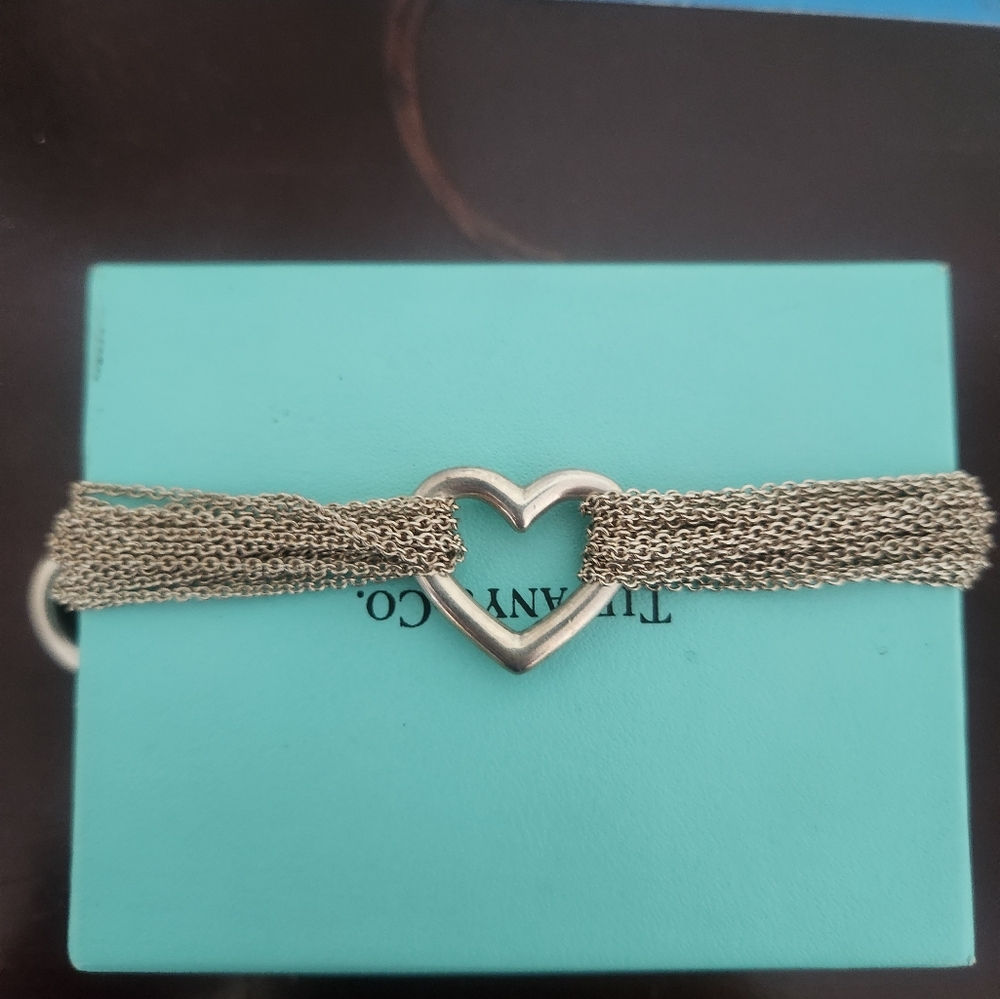 Tiffany & Co. Silver Heart Mesh Bracelet